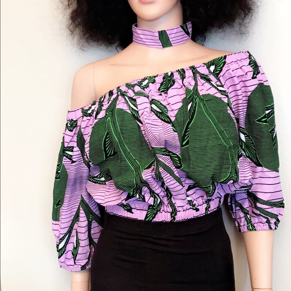 🌸Spring African Print Crop top 🌸